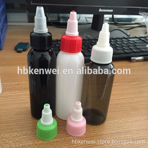 Wholesale 60ml pet e liquid plastic black dropper bottle with twist cap